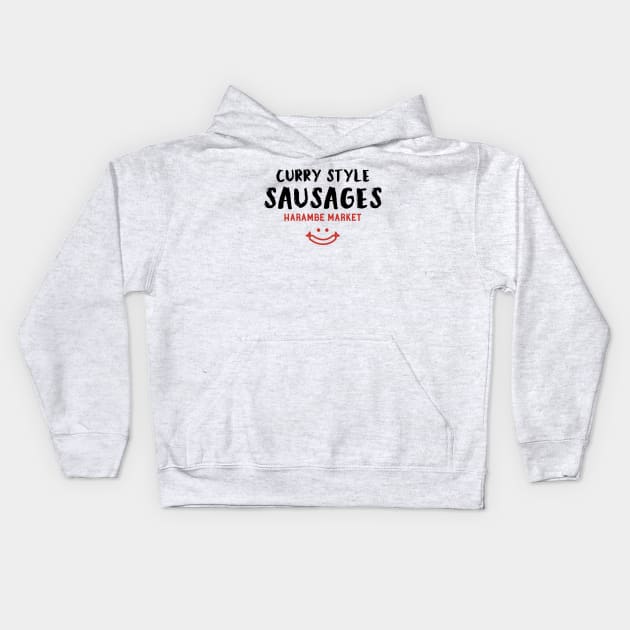 Curry Sausages Kids Hoodie by stuffsarahmakes